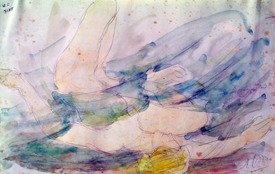 Vaalea aalto (akvarelli paperille) tekijältä Auguste Rodin